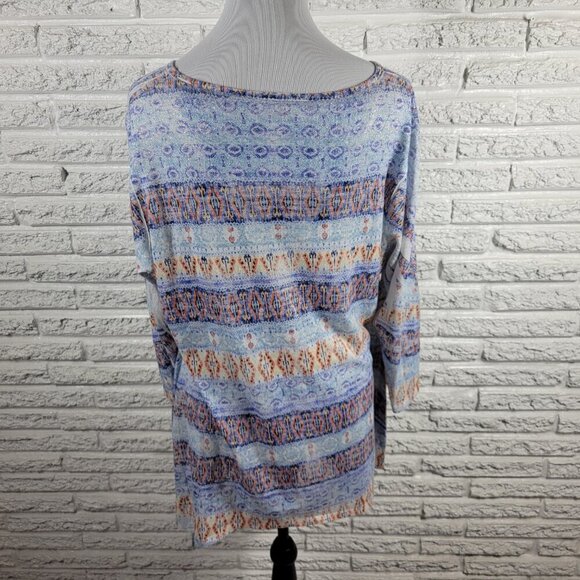 Reba Blue and Orange Patterned Tunic - Picture 6 of 9